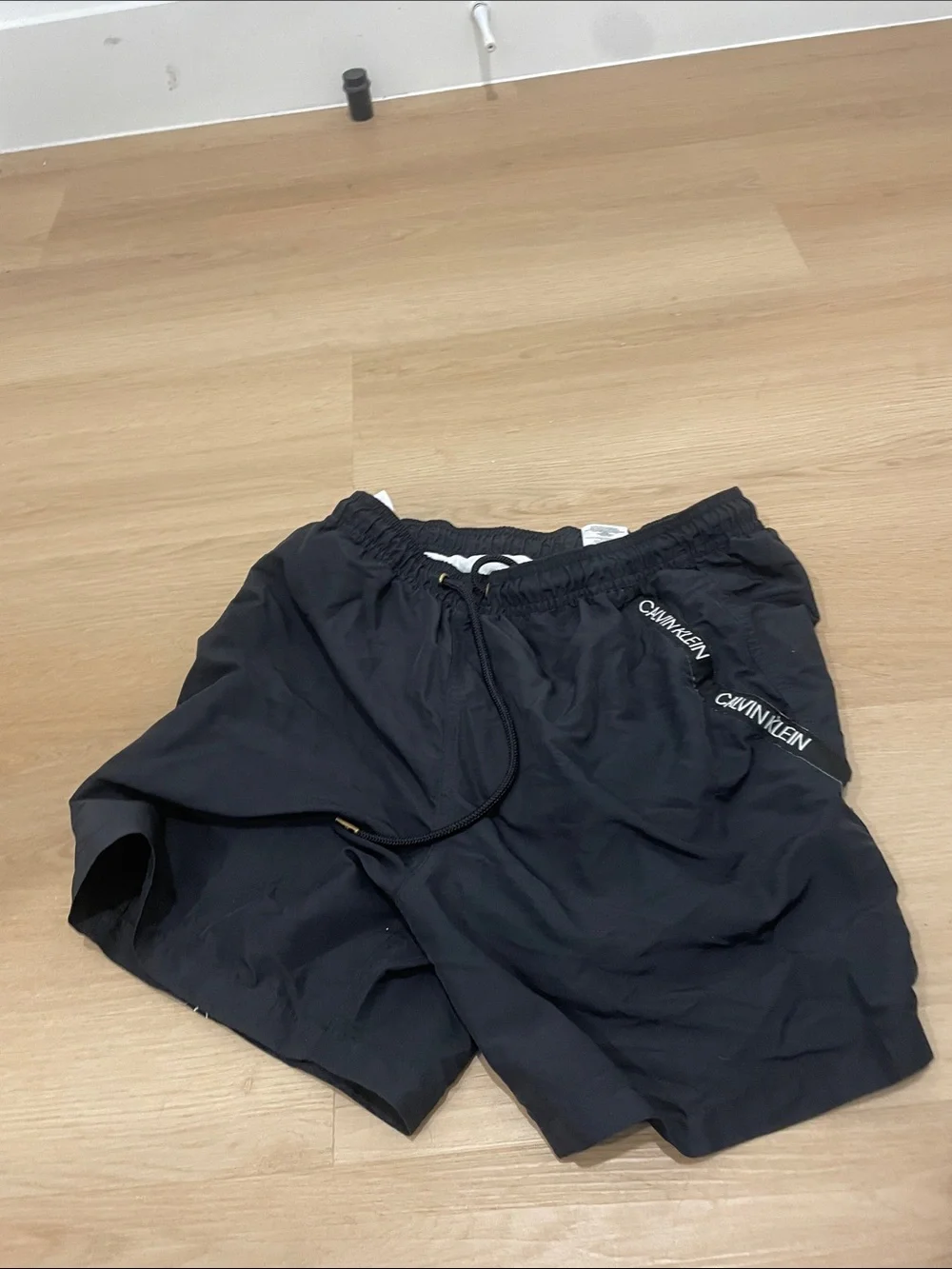 Calvin Klein Black Men's Swim Trunks with Logo